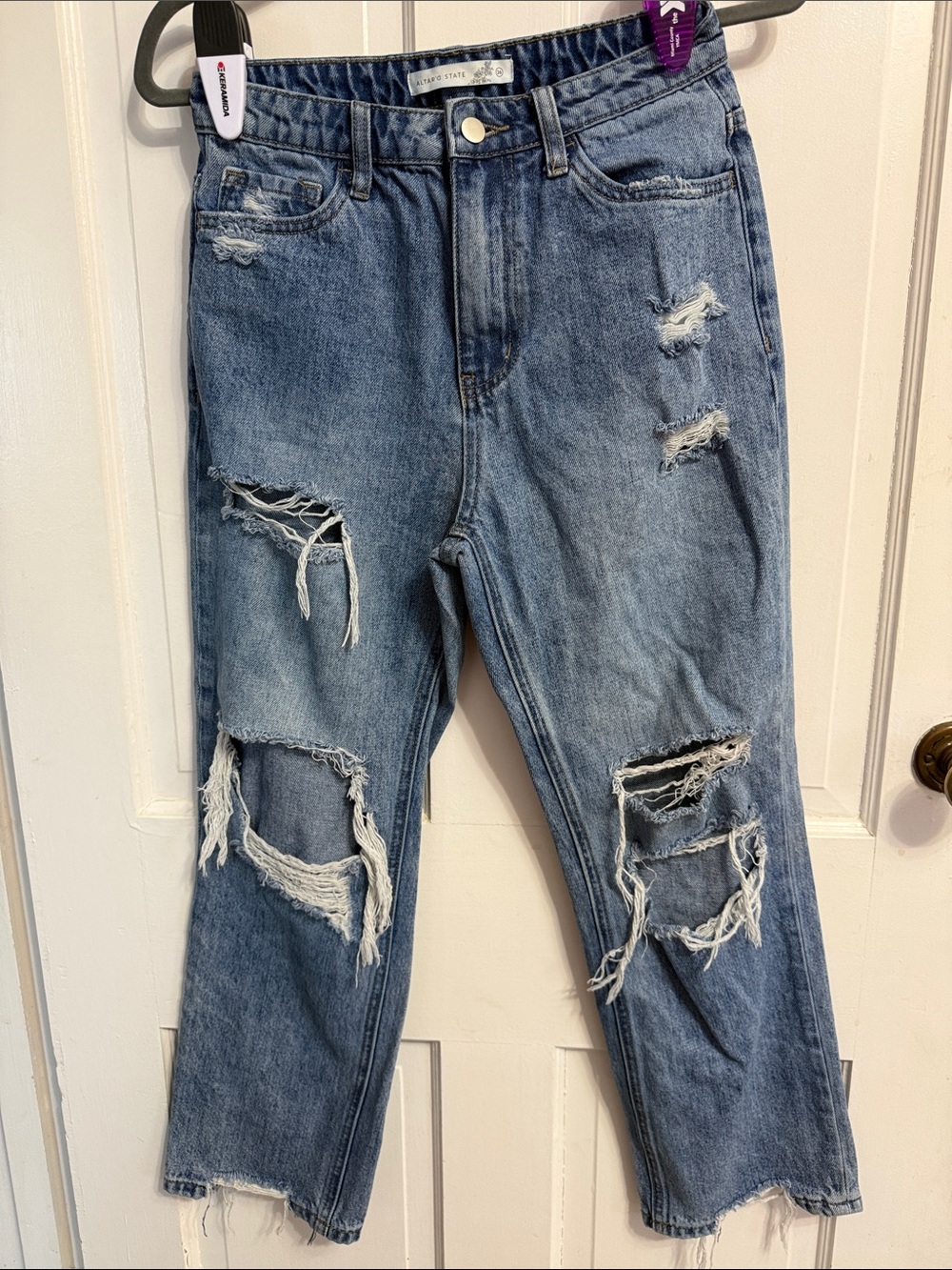 Altar'd State Light Blue Ripped Boyfriend Jeans